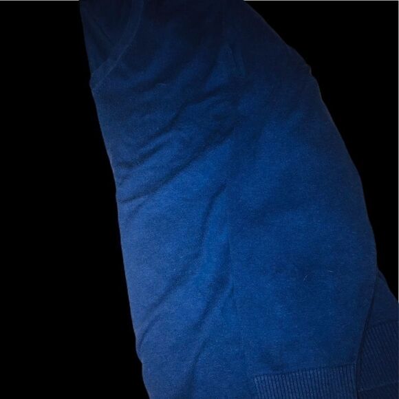 Lands End V Neck Sweater Men's Large Blue - Picture 9 of 9